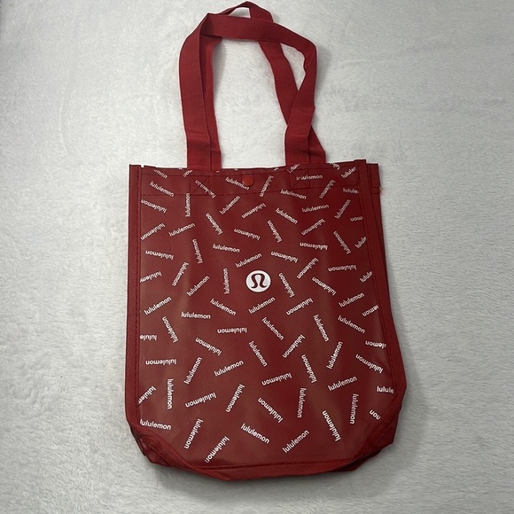 FREE GIFT W/Purchase🎁 NEW Lululemon Red Write Out Logo Reusable Shopping‎ Bag - Picture 1 of 3